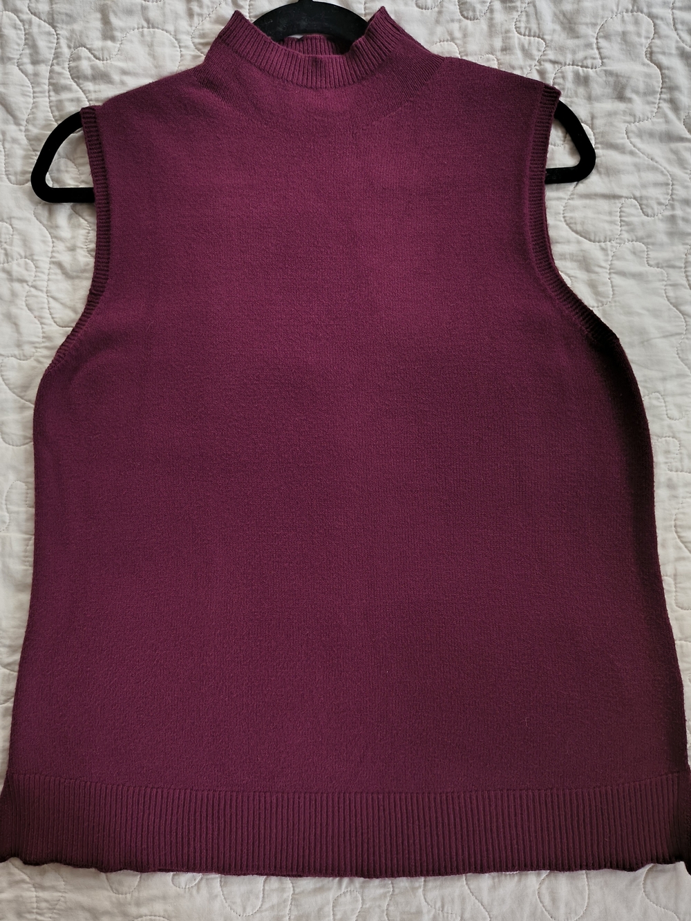 Max Studio Sleeveless Mock Neck Tank - Berry Plum